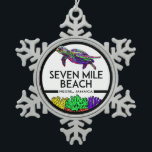Seven Mile Beach Negril Jamaica Sea Turtle Snowflake Pewter Christmas Ornament<br><div class="desc">Seven Mile Beach Negril Jamaica Sea Turtle</div>