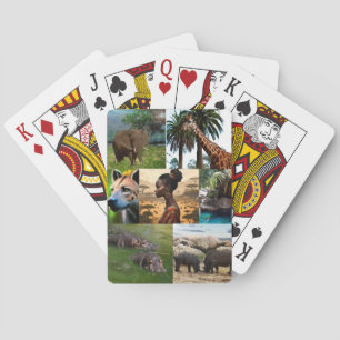 Seven Picture African Inspired Photo Collage, Playing Cards