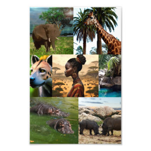 Seven Picture African Inspired Photo Collage, Print