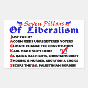 Seven Pillars Of Liberalism Sticker