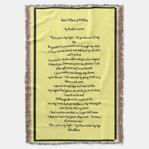 Seven Pillars of Wisdom , a poem on a Throw Blanket