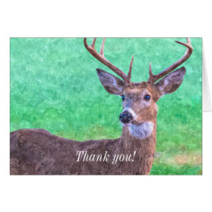 Seven Point Buck Painterly Thank You Card