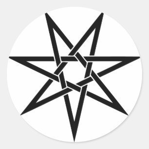 Seven Pointed Star Classic Round Sticker