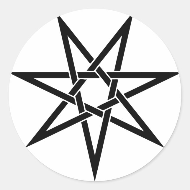 Seven Pointed Star Classic Round Sticker (Front)