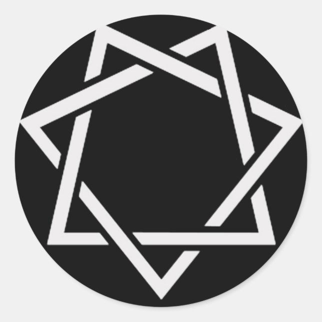 Seven Pointed Star Classic Round Sticker (Front)