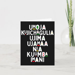 Seven Principles Of Kwanzaa African American Holid Card