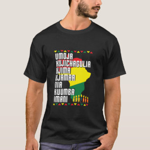 Seven Principles of Kwanzaa African Map Men Women T-Shirt