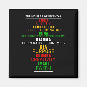 Seven Principles Of Kwanzaa Christmas Afro-america Magnet
