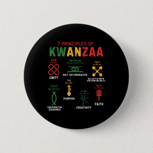 Seven Principles Of Kwanzaa Happy Kwanzaa 3 2 Inch Round Button