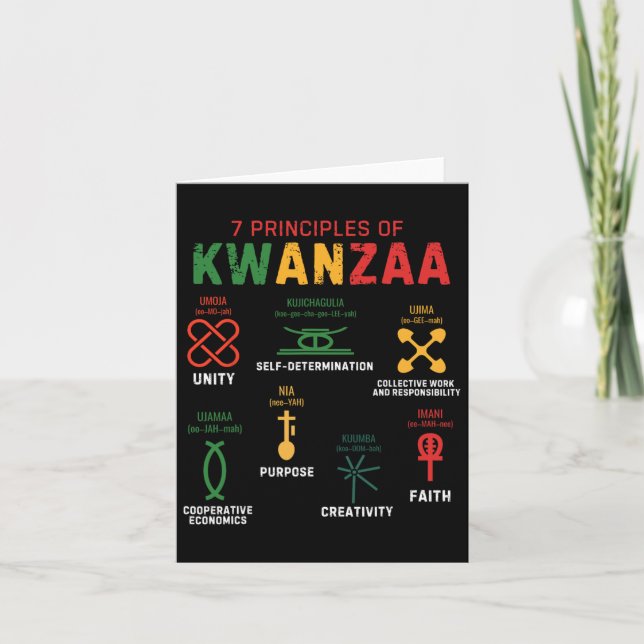 Seven Principles Of Kwanzaa Happy Kwanzaa 3  Card (Front)