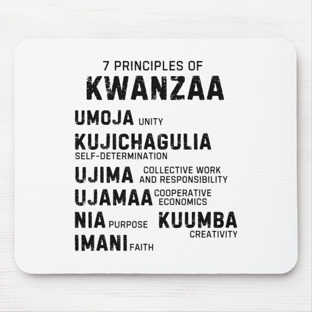 Seven Principles Of Kwanzaa Happy Kwanzaa 9  Mouse Pad (Front)