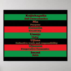 Seven Principles of Kwanzaa (Horizontal) Poster