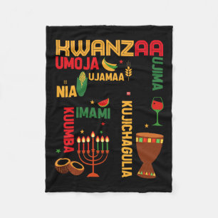 Seven Principles Of Kwanzaa Proud African American Fleece Blanket