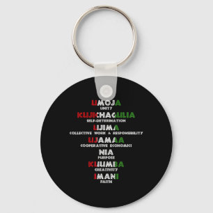 Seven Principles Of Kwanzaa Proud African American Keychain