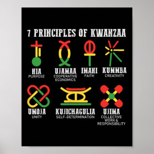 Seven Principles Of Kwanzaa Proud African American Poster