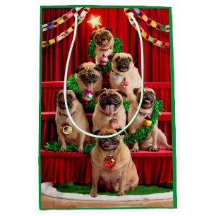 Seven Pugs-a-Posing Medium Gift Bag