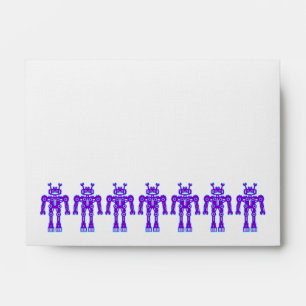 Seven Purple Robots Envelopes