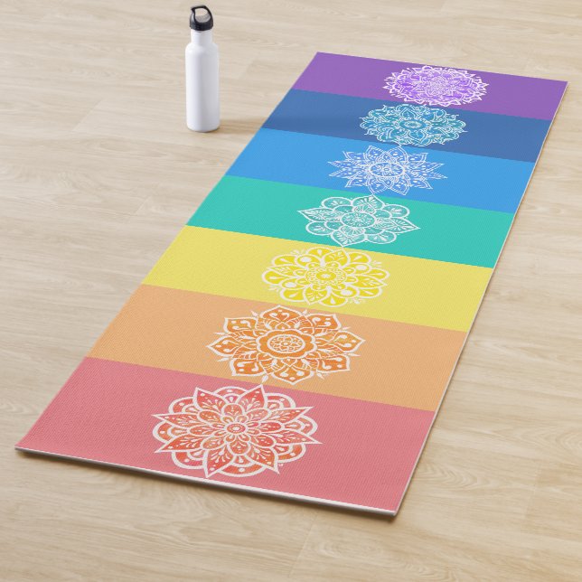 Seven Rainbow Chakras Mandalas Yoga Mat (In Situ)