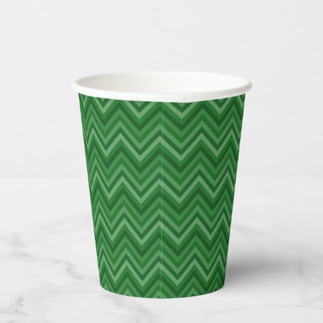 Seven Shades of Green Zig Zag Paper Cups (Right)