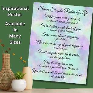 Seven Simple Rules for Life - can change text  Poster