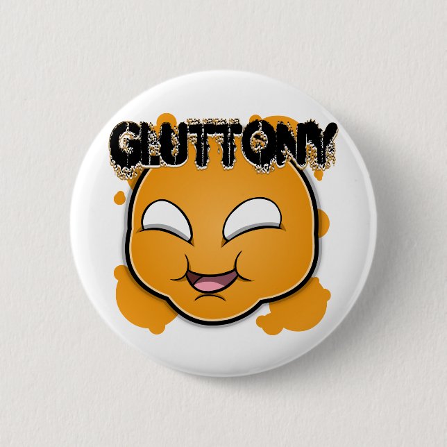 Seven Sins Faces - Gluttony 2 Inch Round Button (Front)