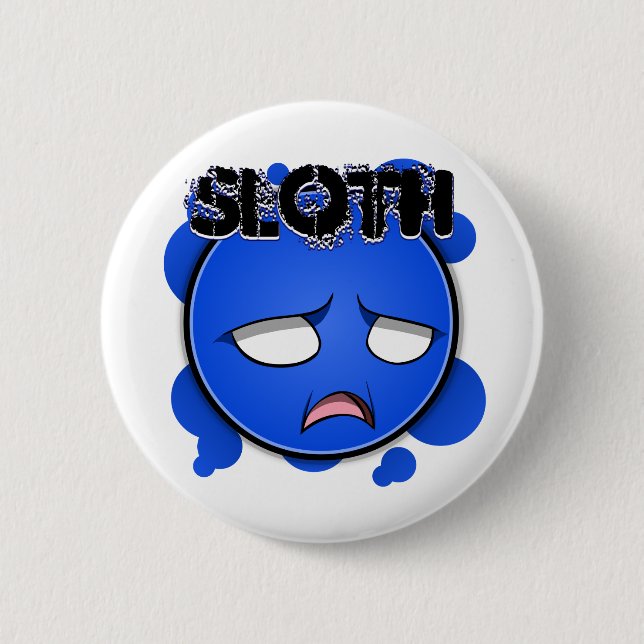 Seven Sins Faces - Sloth 2 Inch Round Button (Front)