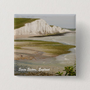 Seven Sisters and Beachy Head Badge 2 Inch Square Button