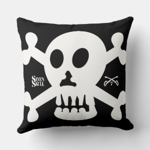 SEVEN SKULL BY MASANSER PIXELAT THROW PILLOW