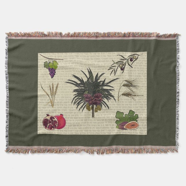 Seven Species Throw Blanket (Front)