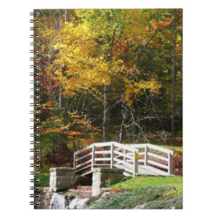 Seven Springs Fall Bridge I Autumn Landscape Notebook