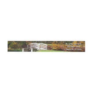 Seven Springs Fall Bridge I Autumn Landscape Wrap Around Label