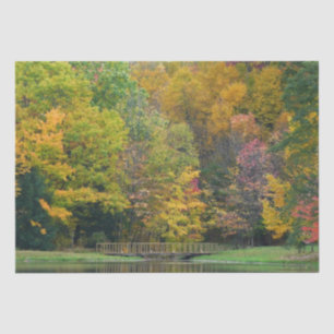 Seven Springs Fall Bridge II Autumn Landscape Tissue Paper