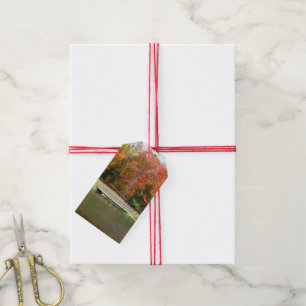 Seven Springs Fall Bridge III Autumn Landscape Gift Tags