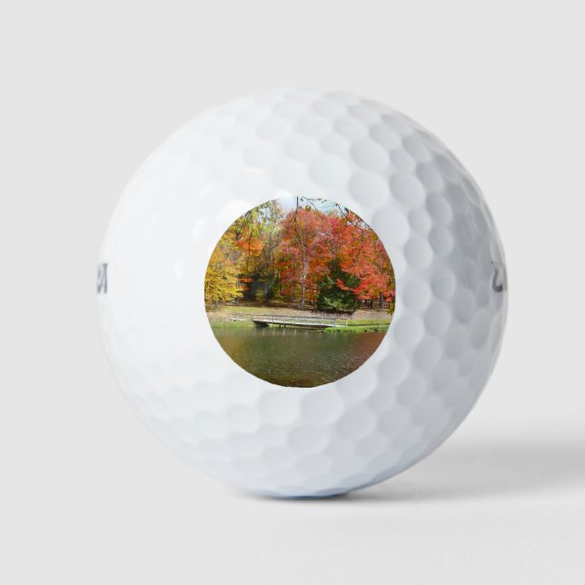 Seven Springs Fall Bridge III Autumn Landscape Golf Balls (Front)