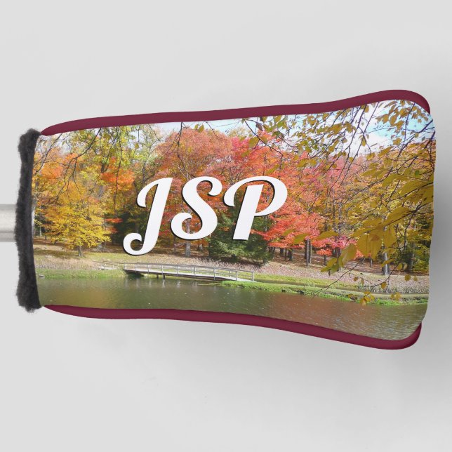 Seven Springs Fall Bridge III Autumn Landscape Golf Head Cover (Front)