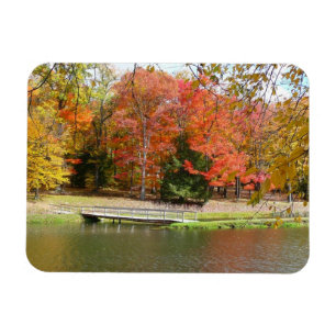 Seven Springs Fall Bridge III Autumn Landscape Magnet
