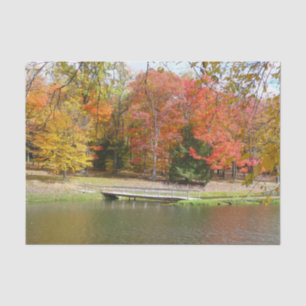 Seven Springs Fall Bridge III Autumn Landscape Tissue Paper