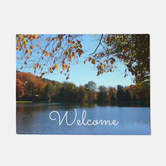 Seven Springs Fall Trees and Pond Doormat (Front)