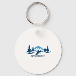 Seven Springs Pennsylvania Ski Resort Skiing Skier Keychain
