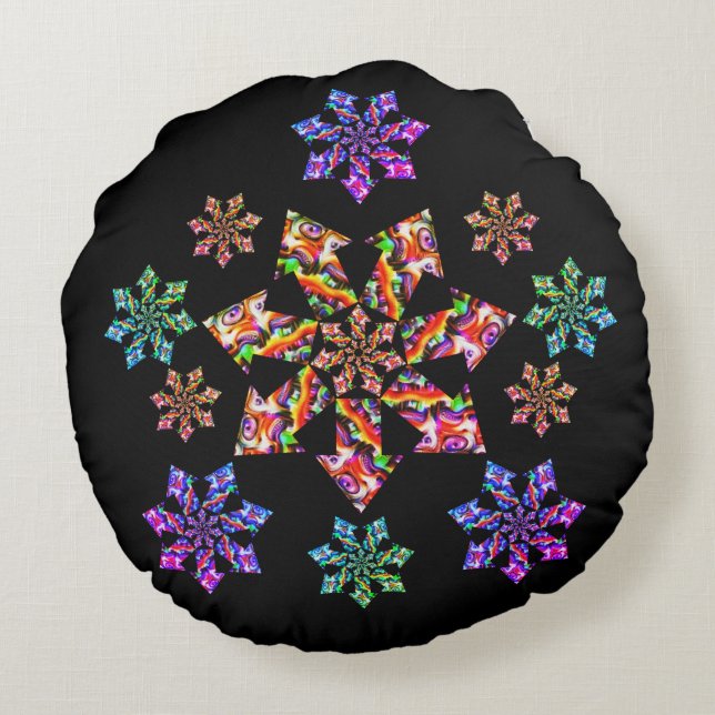 Seven Star Mantis Round Pillow (Back)