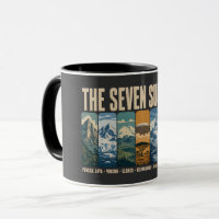 Seven Summits Mountain Landmarks Illustration