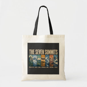 Seven Summits Mountain Landmarks Illustration Tote Bag
