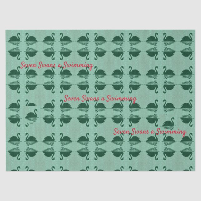 Seven Swans a Swimming Christmas Tissue Paper (Front)