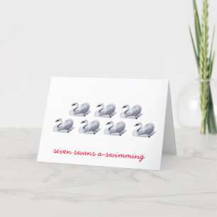 Seven Swans A-Swimming Holiday Card