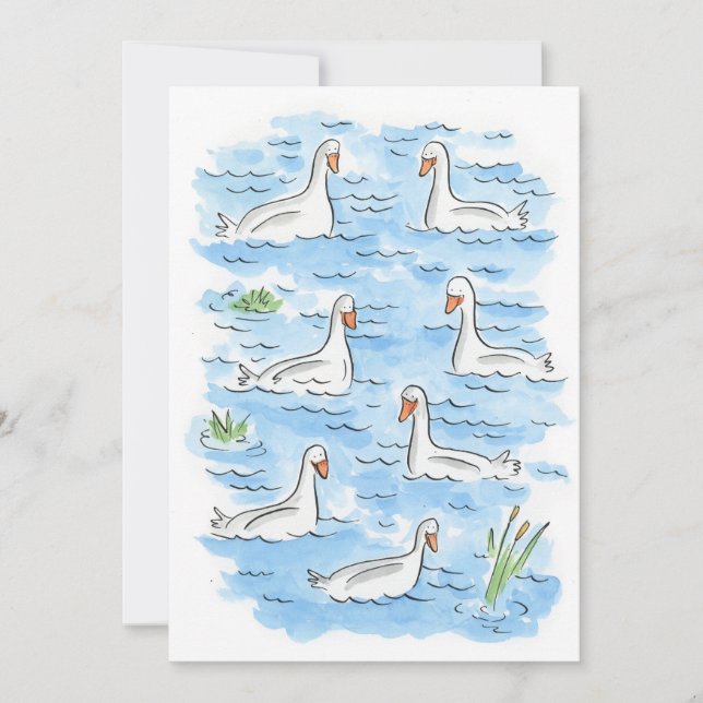 Seven Swans a Swimming Invitation (Front)