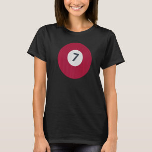 Seven Team Number 7 Lucky Brown Ball Billiards Poo T-Shirt