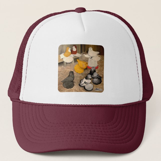 Seven Trumpeter Pigeons Trucker Hat (Front)