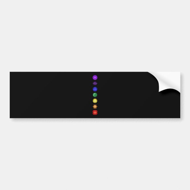Seven vertical chakras bumper sticker (Front)