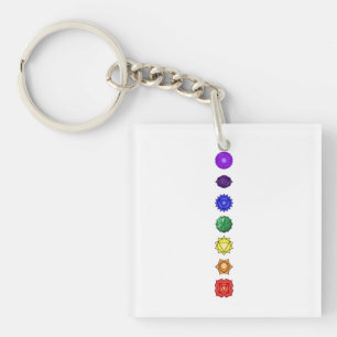 Seven vertical chakras keychain