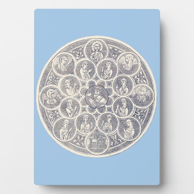 Seven virtues and Jesus Christ Plaque (Front)